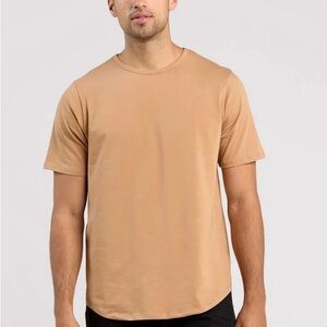 NWT Men's Freeform Curved Hem Short Sleeve Tee T-Shirt in Cinnamon Tan Brown